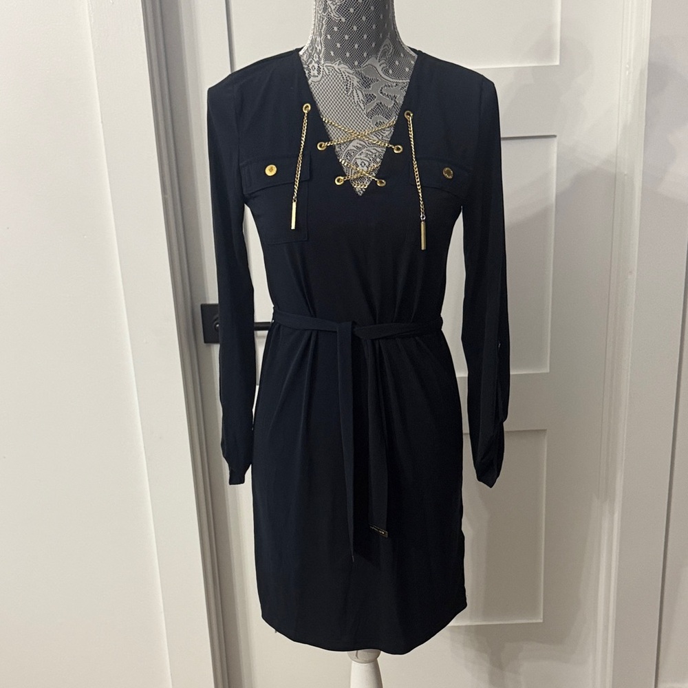 Michael Kors Black Dress with Gold Details